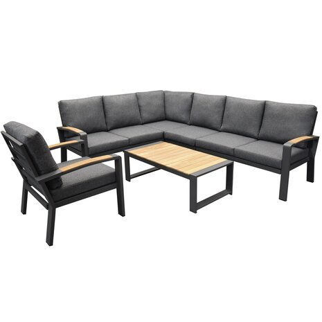 AVH-Collectie Costa Rica hoek loungeset 6 delig aluminium antraciet AVH-Collectie Costa Rica hoek loungeset 6 delig aluminium antraciet
