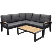 AVH-Collectie Costa Rica hoek loungeset 4 delig aluminium antraciet