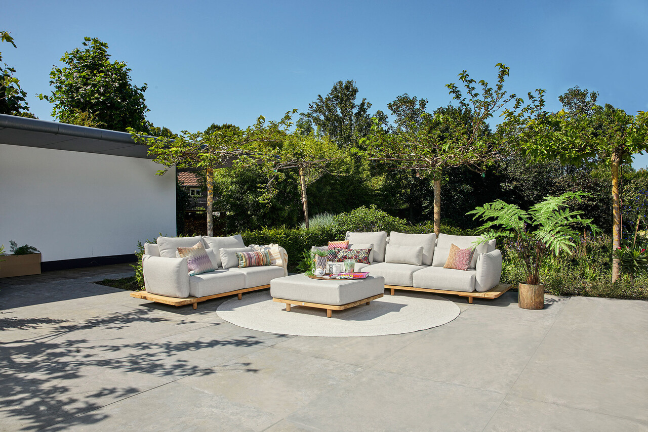 SUNS Bora 3-zits loungebank naturel gravel SUNS SUNS Bora 3-zits loungebank naturel gravel SUNS