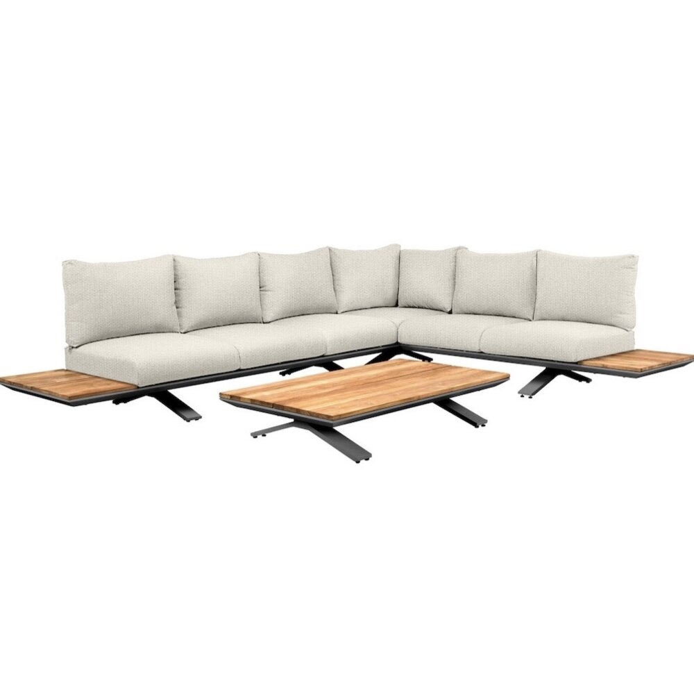 SUNS Stockholm hoek loungeset 3 delig matt royal grey soft grey mixed weave SUNS SUNS Stockholm hoek loungeset 3 delig matt royal grey soft grey mixed weave SUNS