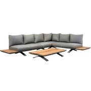 SUNS SUNS Stockholm hoek loungeset 3 delig light anthracite mixed weave / matt royal grey
