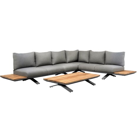 SUNS SUNS Stockholm hoek loungeset 3 delig light anthracite mixed weave / matt royal grey SUNS SUNS Stockholm hoek loungeset 3 delig light anthracite mixed weave / matt royal grey