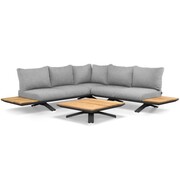 SUNS Stockholm hoek loungeset 3 delig matt royal grey light anthracite mixed weave SUNS