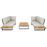 SUNS Nardo sofa loungeset 3 delig soft grey mixed weave / matt royal grey SUNS