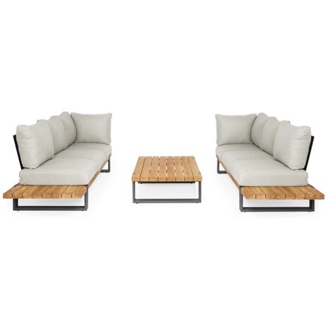 SUNS Nardo sofa loungeset 3 delig soft grey mixed weave / matt royal grey SUNS SUNS Nardo sofa loungeset 3 delig soft grey mixed weave / matt royal grey SUNS