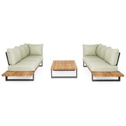 SUNS SUNS Nardo sofa loungeset 3 delig soft green mixed weave / matt royal grey