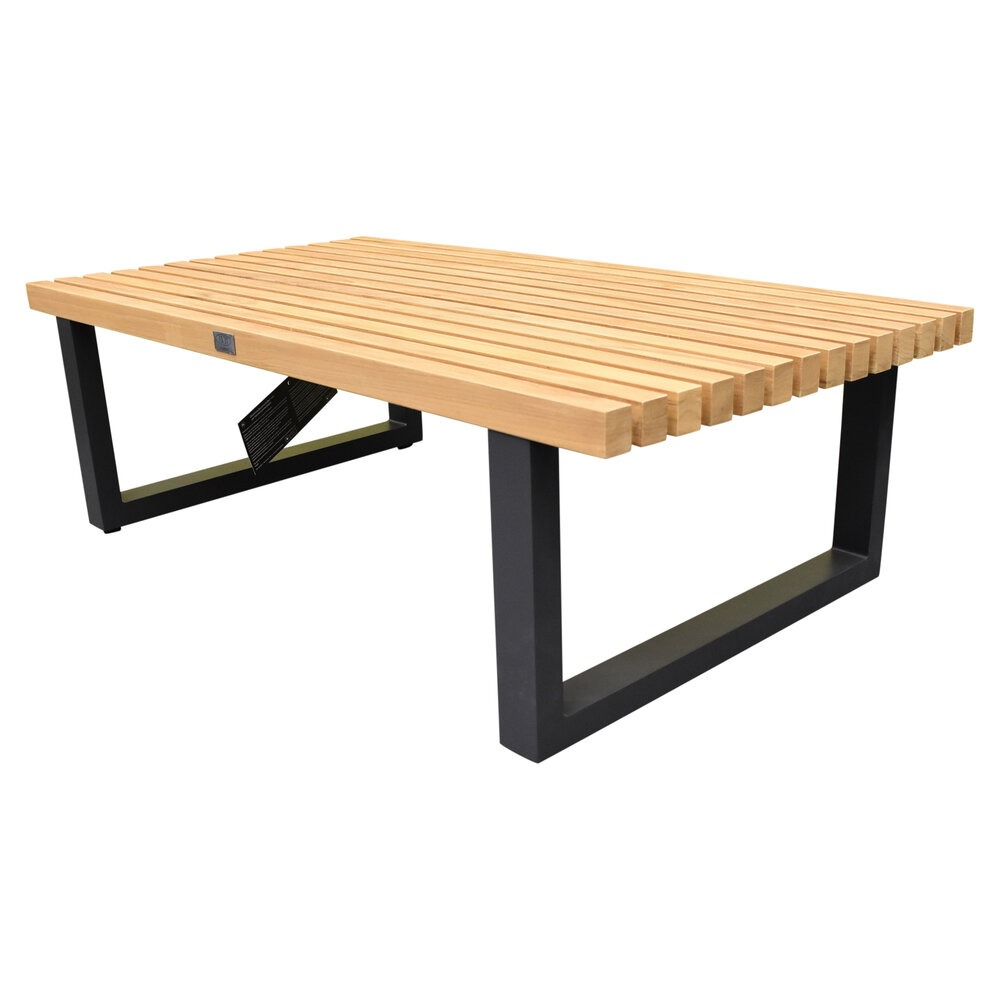 AVH-Collectie Ravenna lounge tuintafel aluminium antraciet met teak blad AVH-Collectie Ravenna lounge tuintafel aluminium antraciet met teak blad