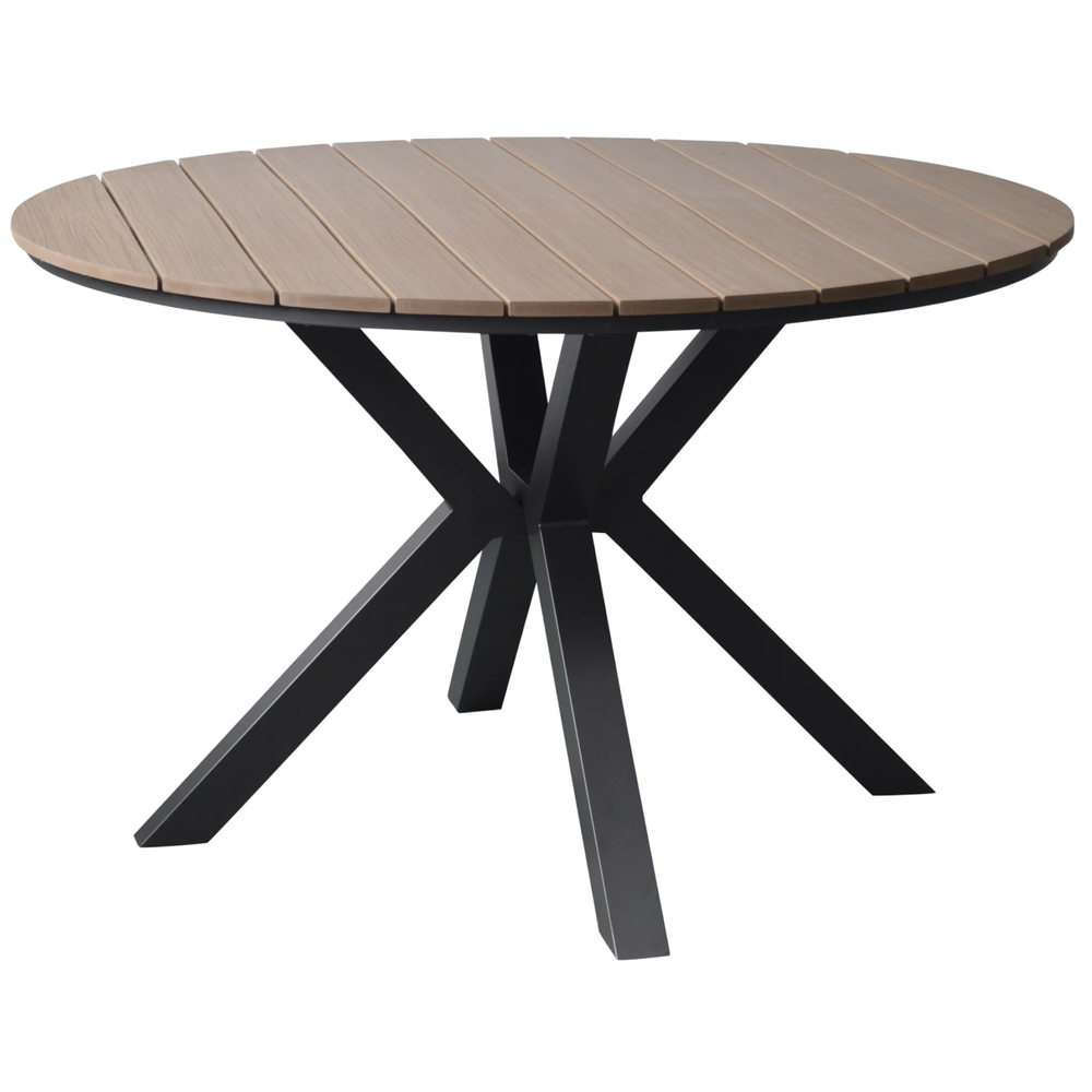 AVH-Collectie Quincy malaga dining tuinset 120xH75 cm rond 5 delig polywood AVH-Collectie Quincy malaga dining tuinset 120xH75 cm rond 5 delig polywood