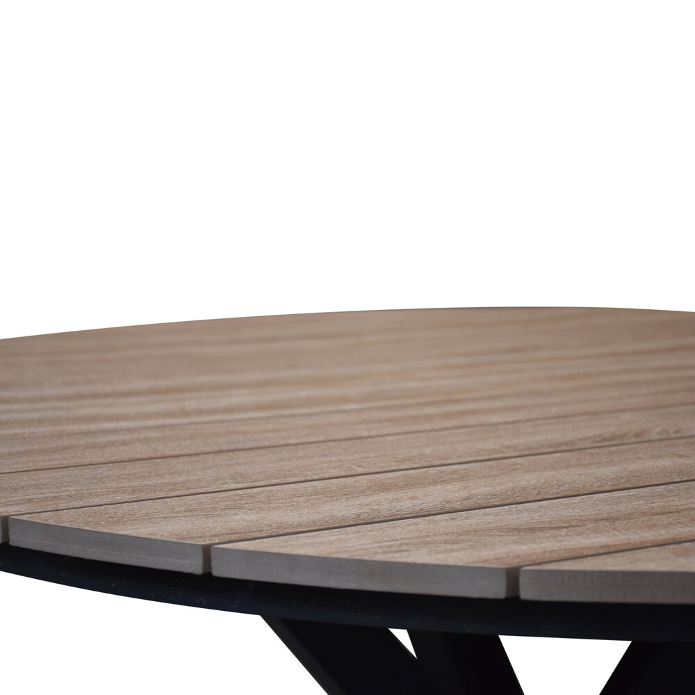 AVH-Collectie Quincy Apollo dining tuinset 120xH75 cm rond 5 delig polywood