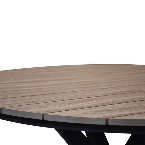 AVH-Collectie Quincy Apollo dining tuinset 120xH75 cm rond 5 delig polywood