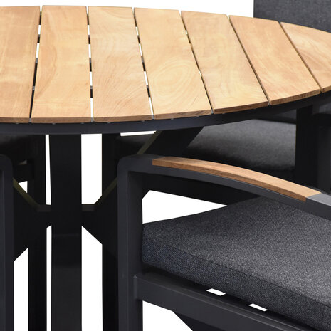 AVH-Collectie Quincy Costa Rica dining tuinset 120xH75cm rond 5 delig antraciet AVH-Collectie Quincy Costa Rica dining tuinset 120xH75cm rond 5 delig antraciet