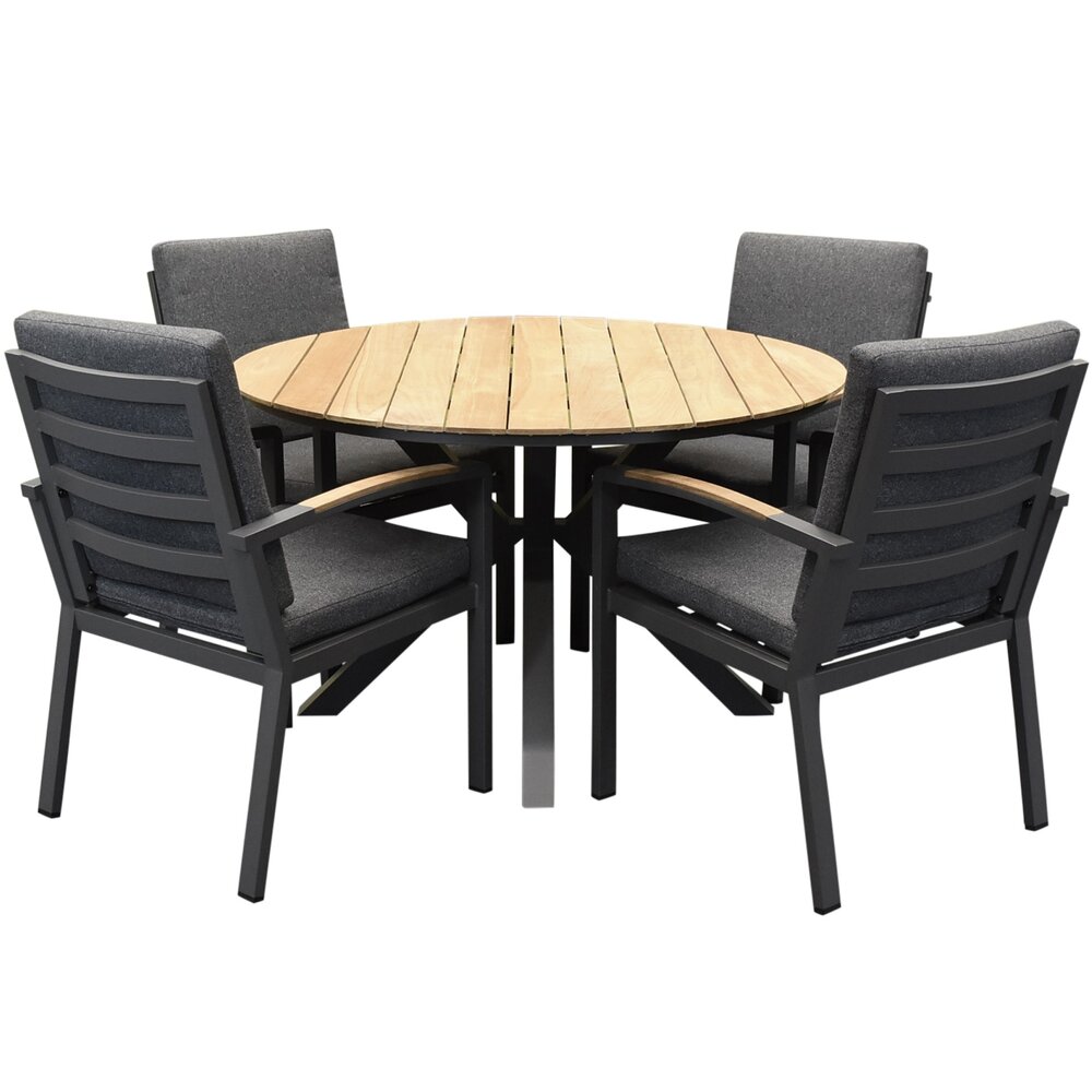 AVH-Collectie Quincy Costa Rica dining tuinset 120xH75cm rond 5 delig antraciet AVH-Collectie Quincy Costa Rica dining tuinset 120xH75cm rond 5 delig antraciet