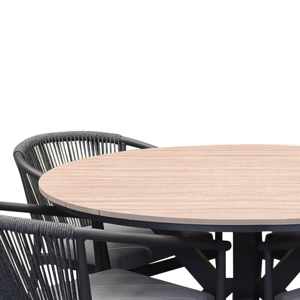 AVH-Collectie Quincy Lissabon dining tuinset 120xH75 cm rond 5 delig polywood AVH-Collectie Quincy Lissabon dining tuinset 120xH75 cm rond 5 delig polywood