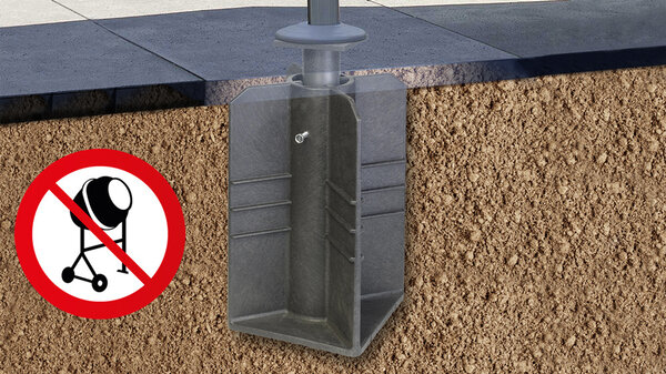 Platinum Challenger T2 300x300 cm antraciet met ingraafbare voet en hoes Platinum Challenger T2 300x300 cm antraciet met ingraafbare voet en hoes