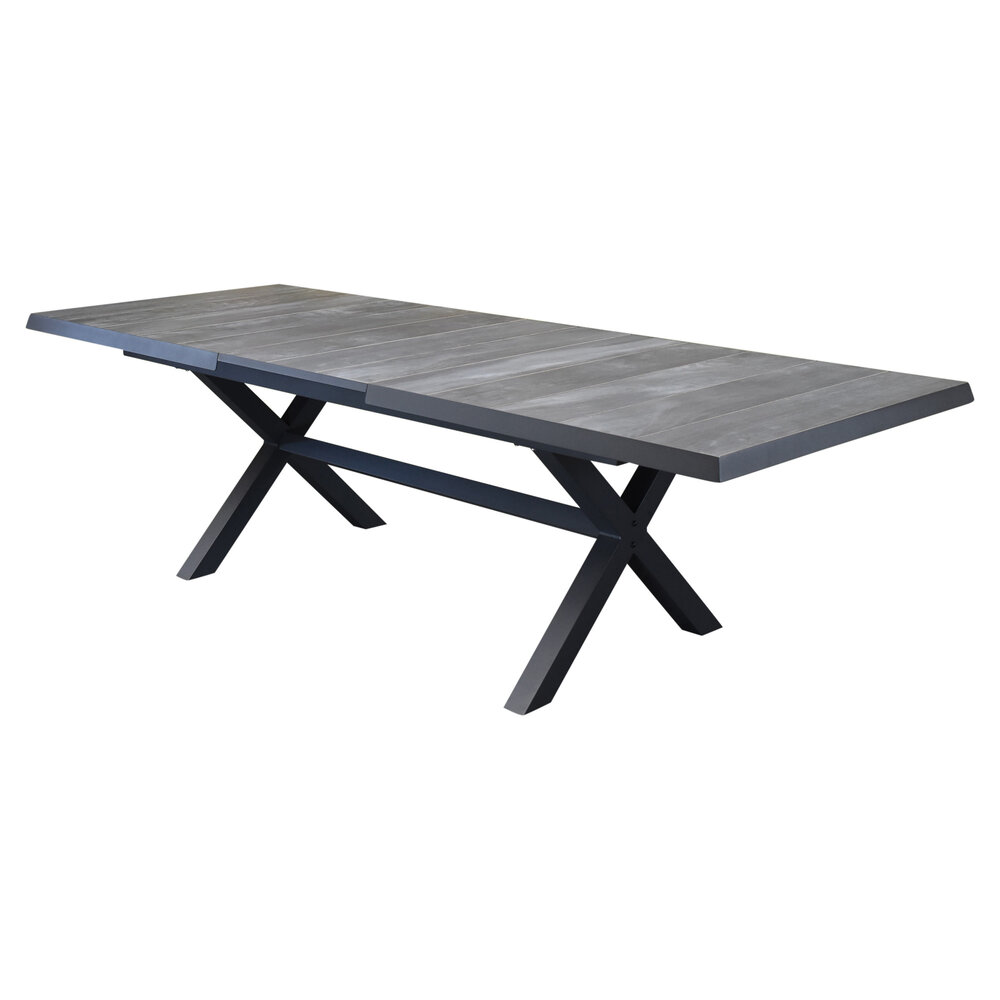 AVH-Collectie San Diego uitschuifbare dining tuintafel 204-264x100xH74 cm met kruispoot antraciet AVH-Collectie San Diego uitschuifbare dining tuintafel 204-264x100xH74 cm met kruispoot antraciet