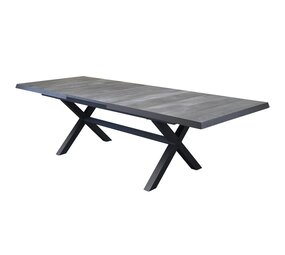 AVH-Collectie San Diego uitschuifbare dining tuintafel 204-264x100xH74 cm met kruispoot antraciet AVH-Collectie San Diego uitschuifbare dining tuintafel 204-264x100xH74 cm met kruispoot antraciet