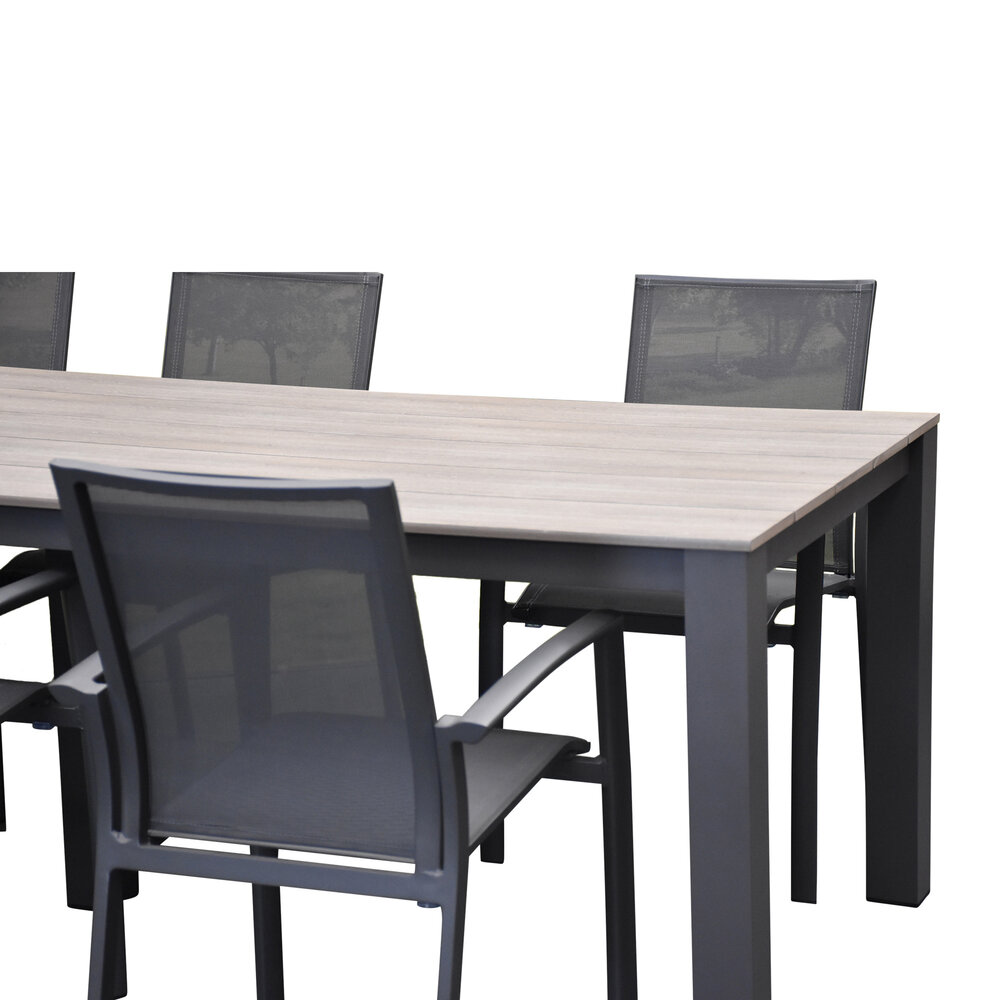 AVH-Collectie Malaga Sydney dining tuinset 240x92xH74 cm 7 delig polywood AVH-Collectie Malaga Sydney dining tuinset 240x92xH74 cm 7 delig polywood