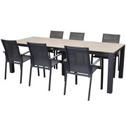 AVH-Collectie Malaga Sydney dining tuinset 240x92xH74 cm 7 delig polywood