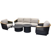 AVH-Collectie Showroommodel Lattice stoel bank loungeset 5 delig aluminium antraciet
