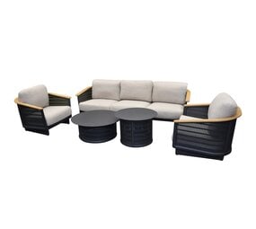 AVH-Collectie Showroommodel Lattice stoel bank loungeset 5 delig aluminium antraciet