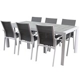 AVH-Collectie New Valley New Delhi dining tuinset 220x100x74,5 cm 7 delig wit AVH-Collectie New Valley New Delhi dining tuinset 220x100x74,5 cm 7 delig wit
