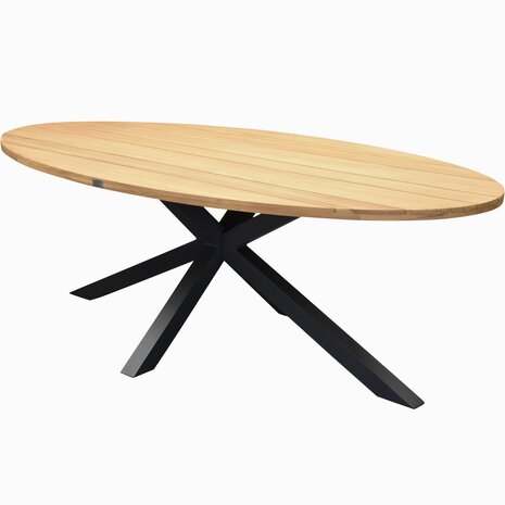 AVH-Collectie Zanzibar dining tuintafel 220x120 cm ovaal met teak blad AVH-Collectie Zanzibar dining tuintafel 220x120 cm ovaal met teak blad