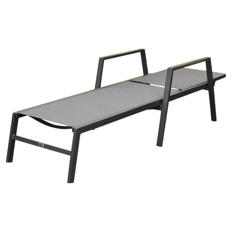 AVH-Collectie Henry ligbed aluminium antraciet verstelbaar met armleuningen AVH-Collectie Henry ligbed aluminium antraciet verstelbaar met armleuningen