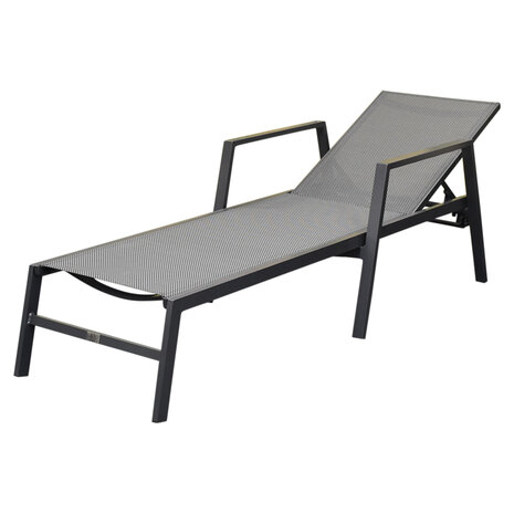 AVH-Collectie Henry ligbed aluminium antraciet verstelbaar met armleuningen AVH-Collectie Henry ligbed aluminium antraciet verstelbaar met armleuningen