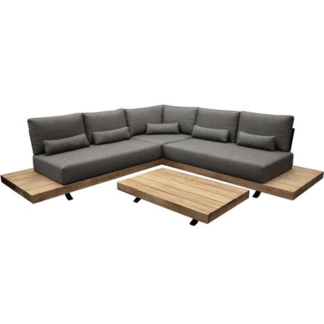 AVH-Collectie Robusto platform hoek loungeset 4 delig teak AVH-Collectie Robusto platform hoek loungeset 4 delig teak