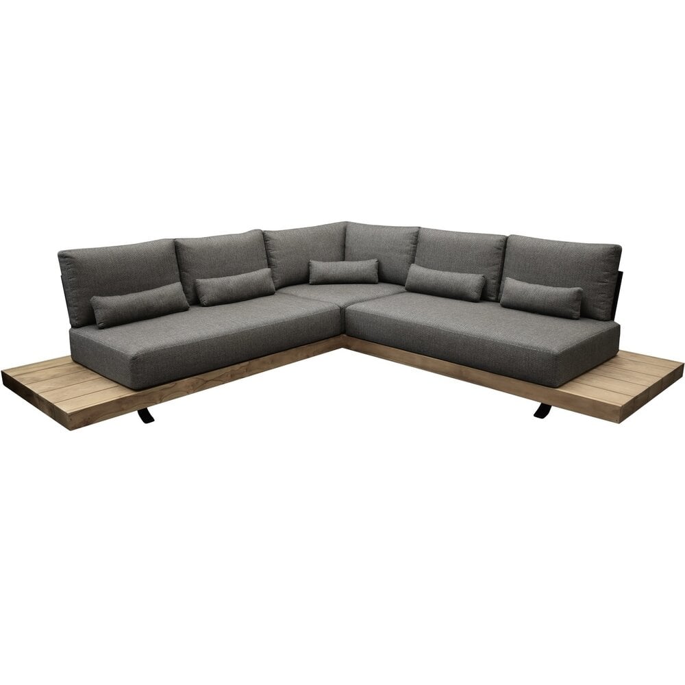 AVH-Collectie Robusto platform hoek loungeset 3 delig teak AVH-Collectie Robusto platform hoek loungeset 3 delig teak