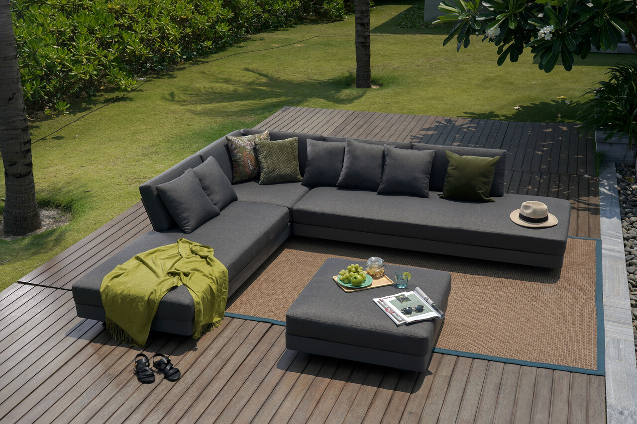 AVH-Collectie Santa Monica hoek loungeset 4 delig aluminium antraciet AVH-Collectie Santa Monica hoek loungeset 4 delig aluminium antraciet