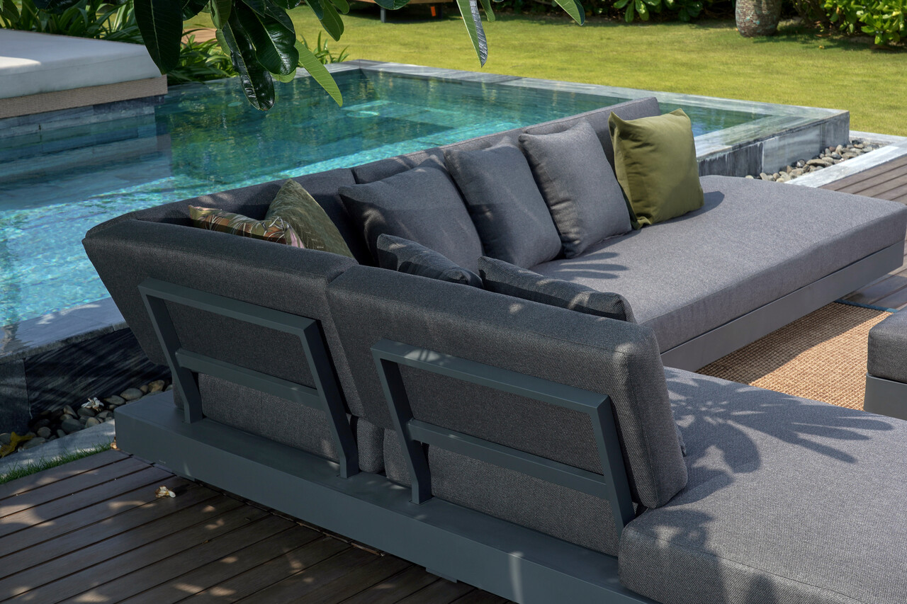 AVH-Collectie Santa Monica hoek loungeset 4 delig aluminium antraciet AVH-Collectie Santa Monica hoek loungeset 4 delig aluminium antraciet