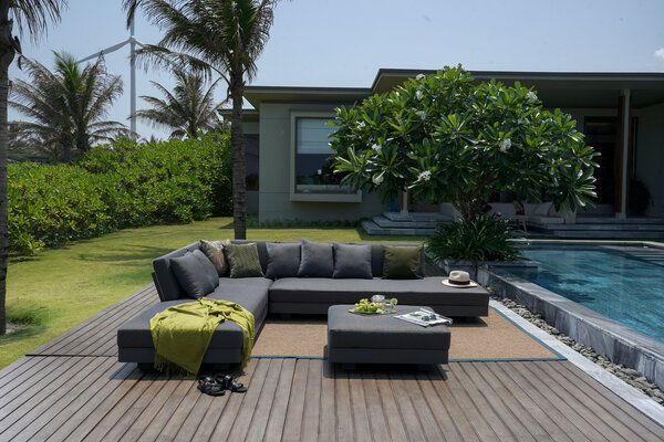 AVH-Collectie Santa Monica hoek loungeset 4 delig aluminium antraciet AVH-Collectie Santa Monica hoek loungeset 4 delig aluminium antraciet