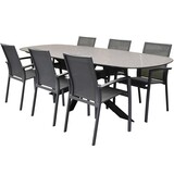 AVH-Collectie San Francisco Malaga dining tuinset 240x100xH76 cm 7 delig keramiek AVH-Collectie San Francisco Malaga dining tuinset 240x100xH76 cm 7 delig keramiek