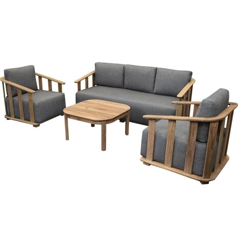 AVH-Collectie Milano stoel bank loungeset 4 delig teakhout AVH-Collectie Milano stoel bank loungeset 4 delig teakhout