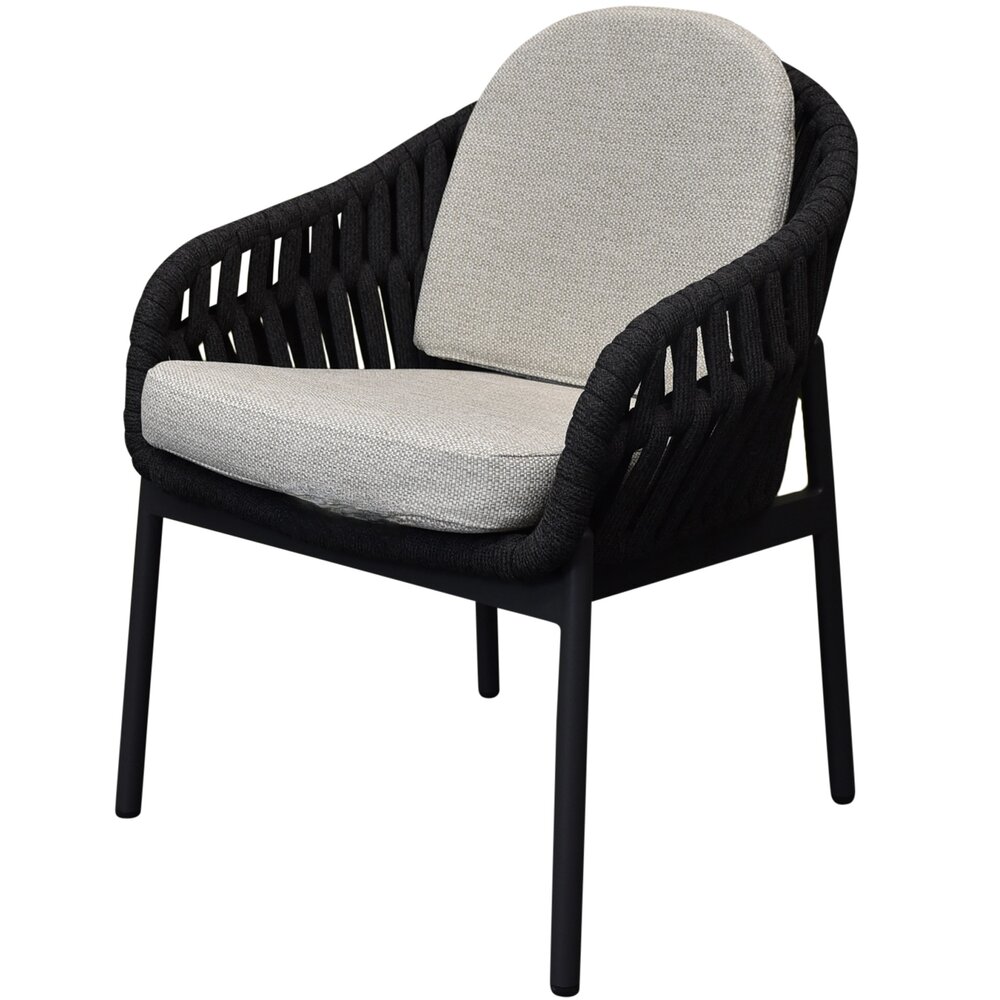 AVH-Collectie Diamond dining tuinstoel zwart rope AVH-Collectie Diamond dining tuinstoel zwart rope