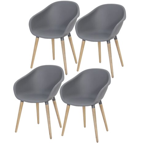 AVH-Collectie Set van 4 Swan dining kuipstoel grijs kunststof AVH-Collectie Set van 4 Swan dining kuipstoel grijs kunststof