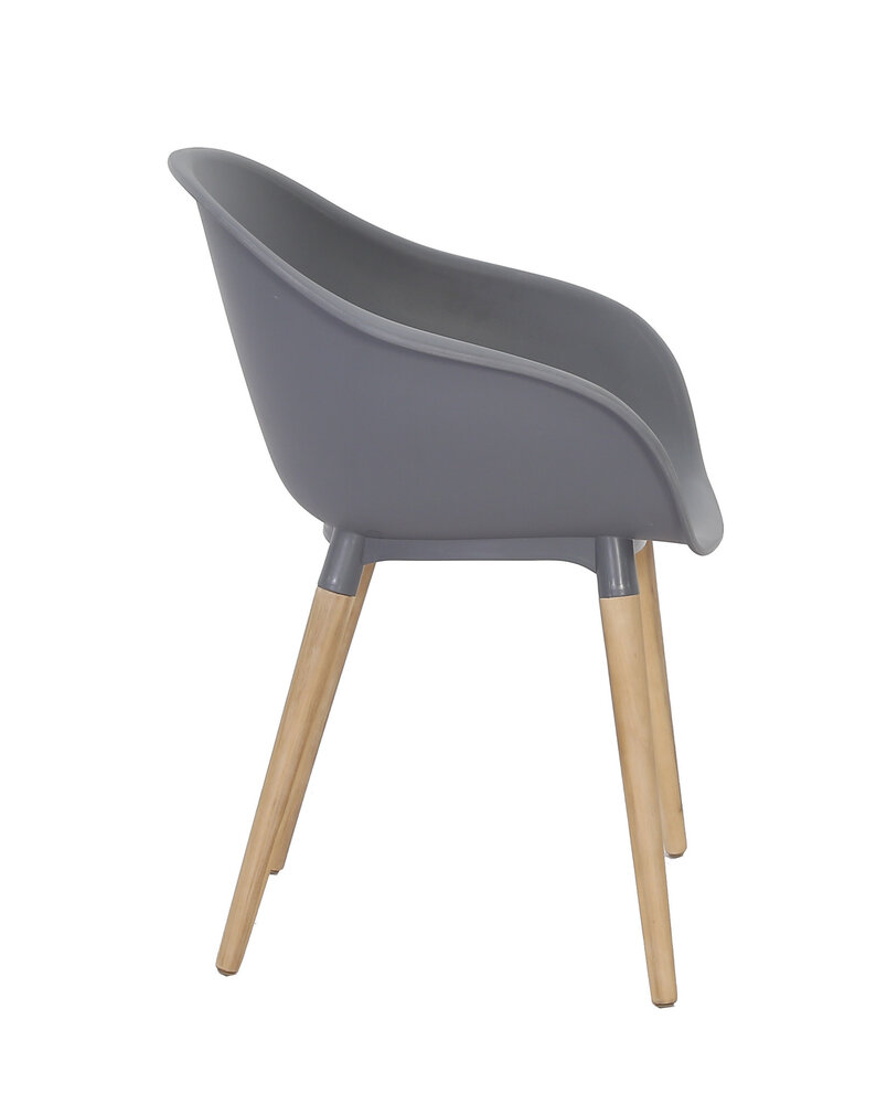 AVH-Collectie Set van 6 Swan dining kuipstoel grijs kunststof AVH-Collectie Set van 6 Swan dining kuipstoel grijs kunststof