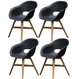 AVH-Collectie set van 4 Karlstad dining kuipstoel kunststof zwart