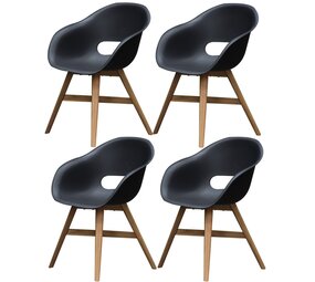 AVH-Collectie set van 4 Karlstad dining kuipstoel kunststof zwart