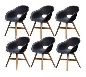 AVH-Collectie set van 6 Karlstad dining kuipstoel kunststof zwart
