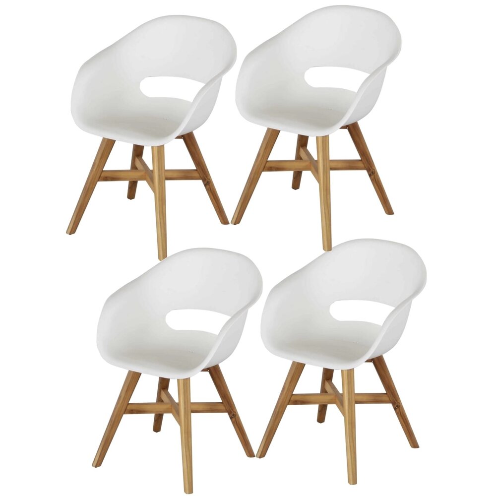 AVH-Collectie set van 4 Karlstad dining kuipstoel kunststof wit