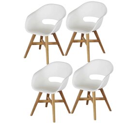 AVH-Collectie set van 4 Karlstad dining kuipstoel kunststof wit