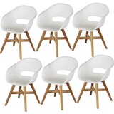 AVH-Collectie set van 6 Karlstad dining kuipstoel kunststof wit