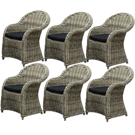 AVH-Collectie Roma dining tuinstoel naturel rotan set (6 stoelen) AVH-Collectie Roma dining tuinstoel naturel rotan set (6 stoelen)