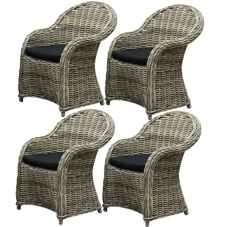 AVH-Collectie Roma dining tuinstoel naturel rotan set (4 stoelen) AVH-Collectie Roma dining tuinstoel naturel rotan set (4 stoelen)