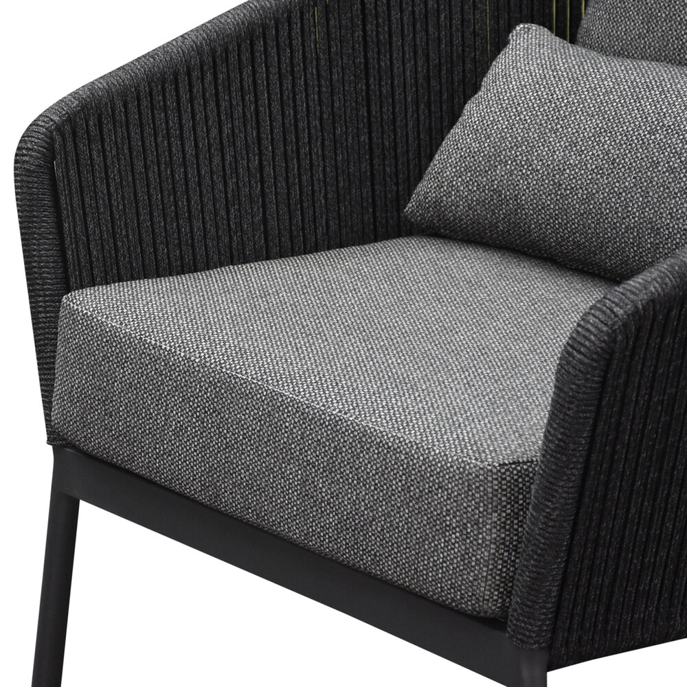 AVH-Collectie Costa lounge tuinstoel antraciet rope AVH-Collectie Costa lounge tuinstoel antraciet rope