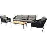 AVH-Collectie Costa stoel bank loungeset 4 delig rope antraciet AVH-Collectie Costa stoel bank loungeset 4 delig rope antraciet
