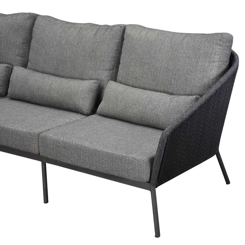 AVH-Collectie Costa stoel bank loungeset 4 delig rope antraciet AVH-Collectie Costa stoel bank loungeset 4 delig rope antraciet