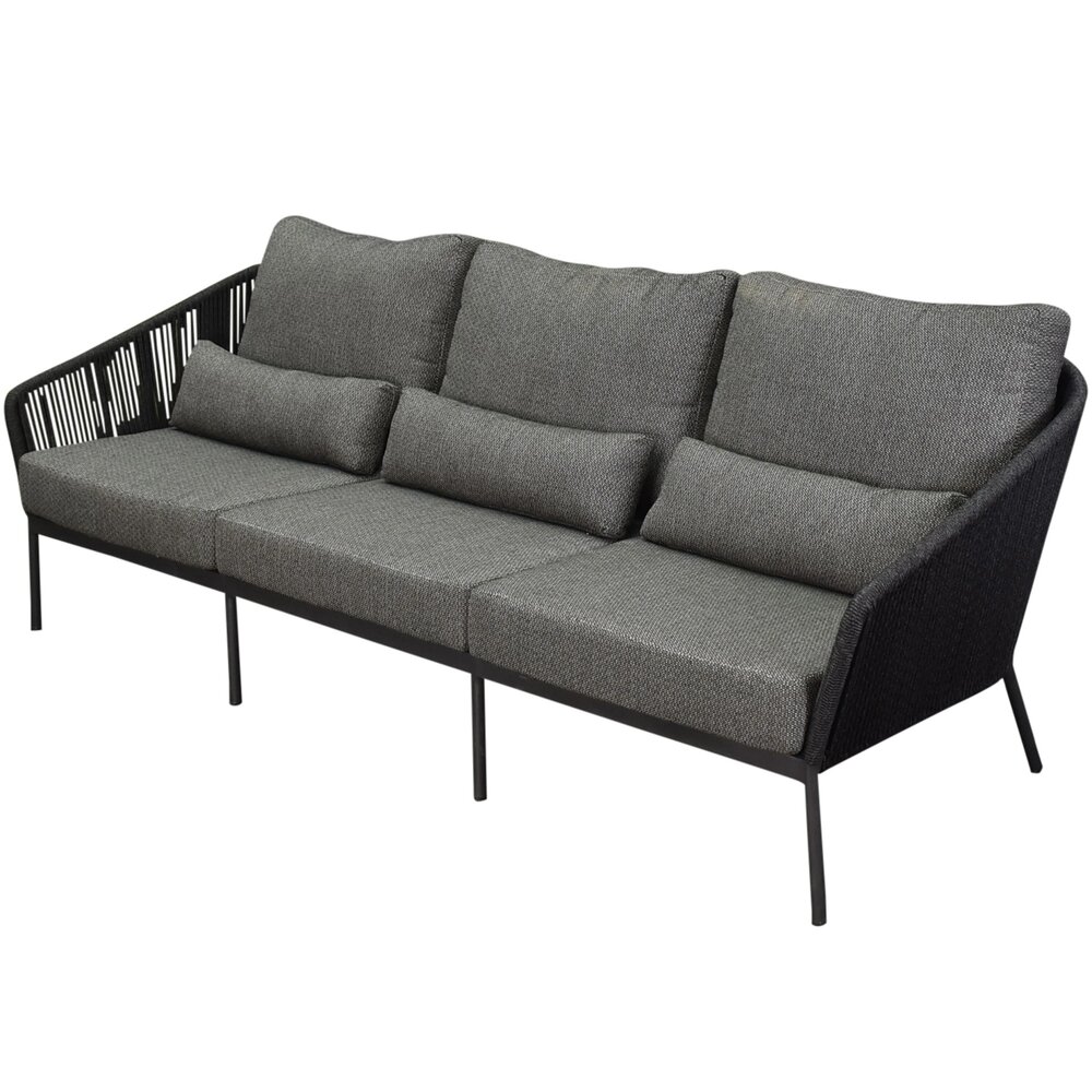 AVH-Collectie Costa stoel bank loungeset 4 delig rope antraciet AVH-Collectie Costa stoel bank loungeset 4 delig rope antraciet